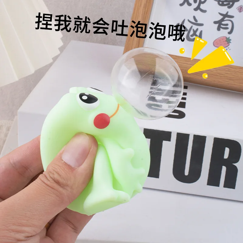 Jouet de pincement de grenouille de dessin animé, bulle de broche, balle de relaxation amusante, jouets sensoriels, petite balle à presser, cadeau d'anniversaire pour enfants