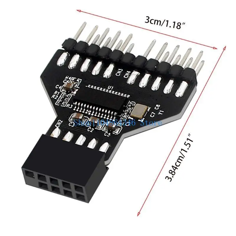 5asd USB2.0 9Pin Splitter Computer Motherboard 1 to 2 Extension Adapter