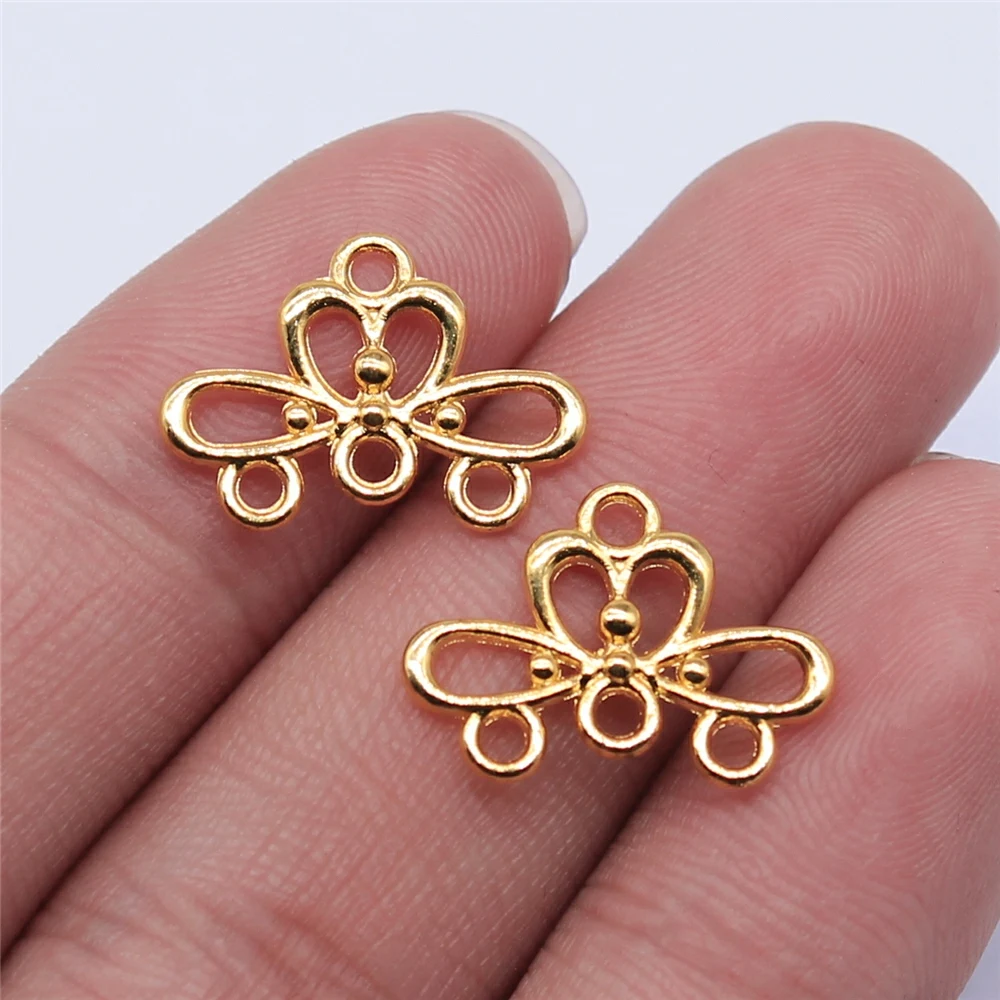 20 sztuk 18x13mm Charm kolczyki połączenie do tworzenia biżuterii 2 kolory kolczyki połączenie urok — zdjęcie 6