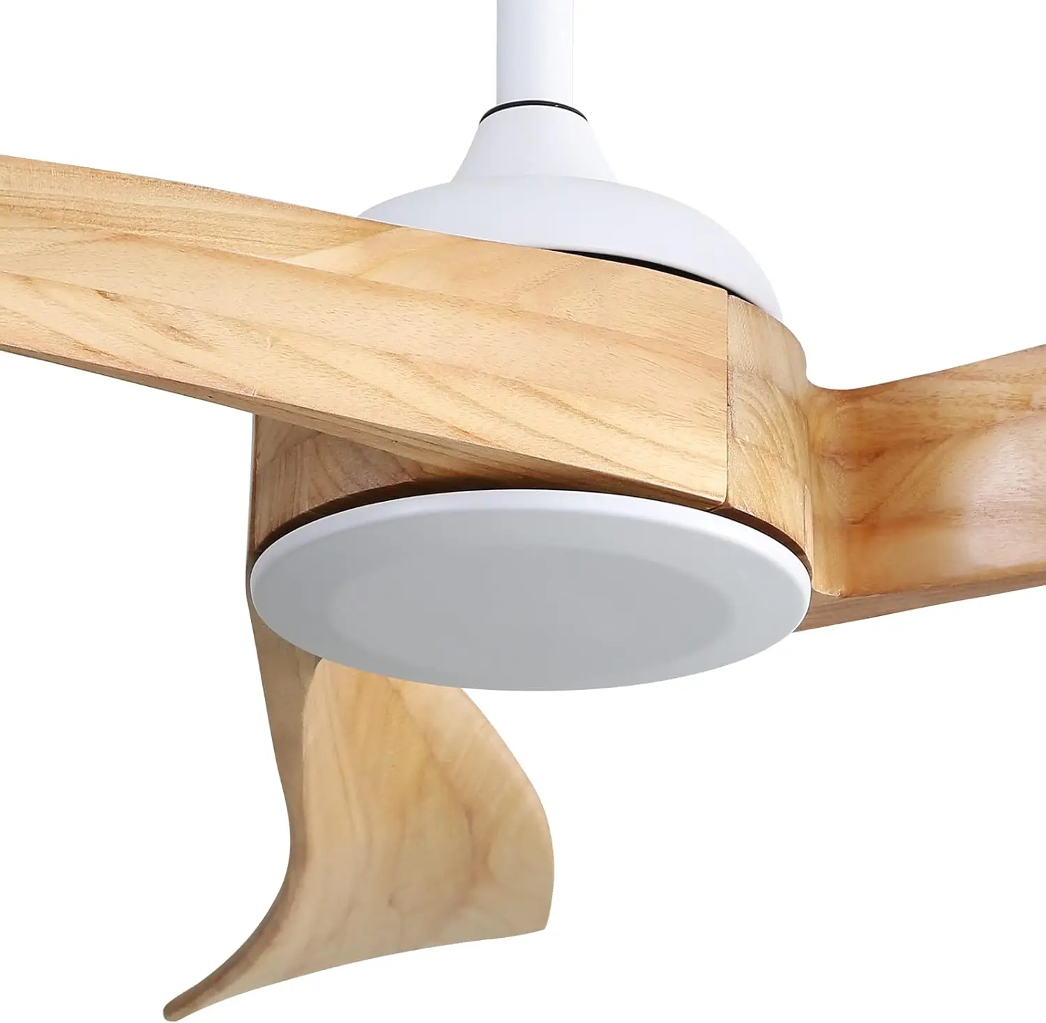 52 Inch Indoor Modern Ceiling Fan Without Light 6 Speed Remote 3 Solid Wood Blade Reversible DC Motor For Indoor&Outdoor