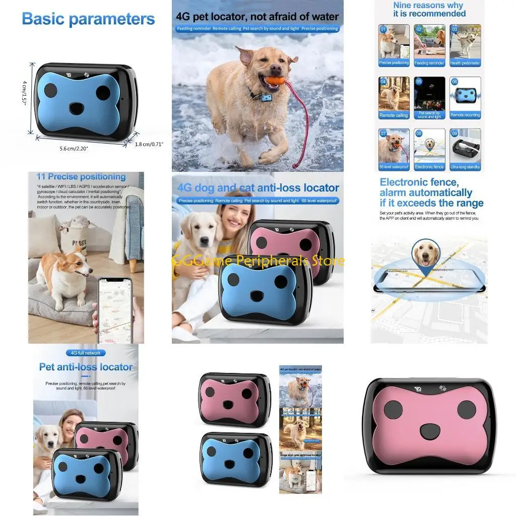 

U55B Mini GPS Anti-lost Wireless-Finder for Pet Dog Waterproof Positioning Locator 4G-Locator Real-time Tracking-