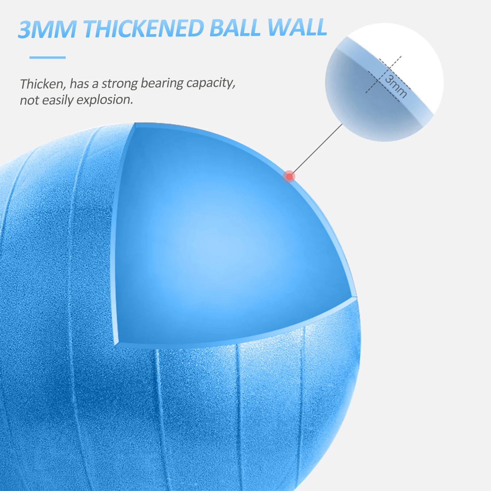 

1Set PVC Thicken Anti-Burst Yoga Massage Ball Bright Color Inflator Fitness Exercise Ball for Home Gym Bodybuilding Dance