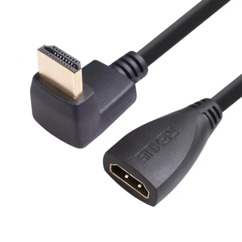 RYRA kabel przedłużający HDTV Mini z wejściem HDMI do telewizora HDTV kabel męski na żeński pod kątem 90 stopni w prawo konwerter Adapter złącze