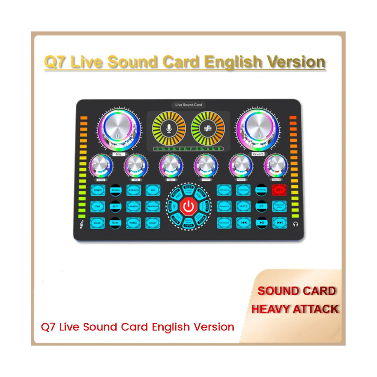 ABEP-Live Sound Card Studio Record Soundcard Bluetooth Microphone Mixer Voice Changer Live Streaming Sound Mixer Karaoke Home