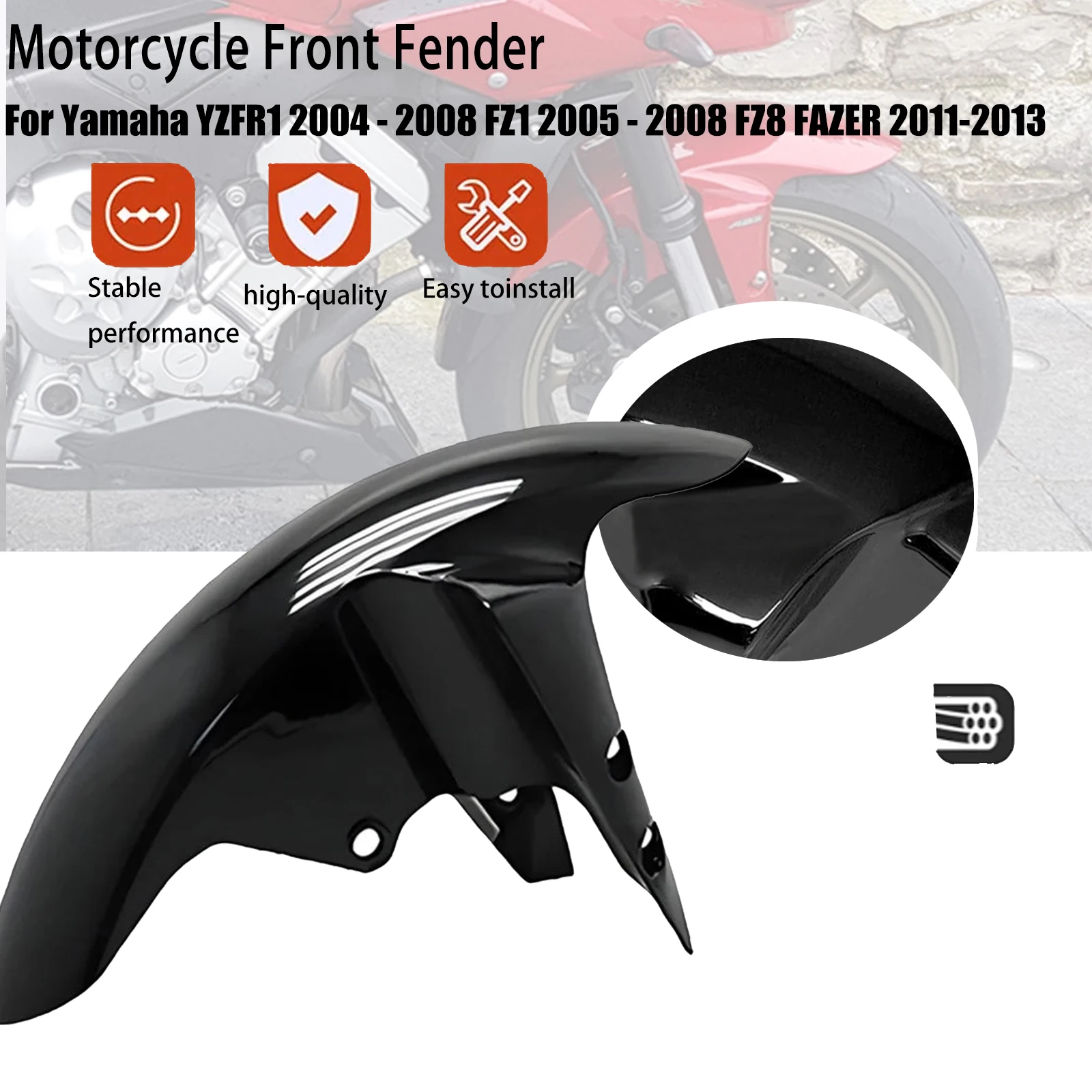 

For Yamaha YZF R1 2004 - 2008 FZ1 2005 - 2008 FZ8 FAZER 2011-2013 Motorcycle Front Fender Splash Mud Dust Guard Accessories