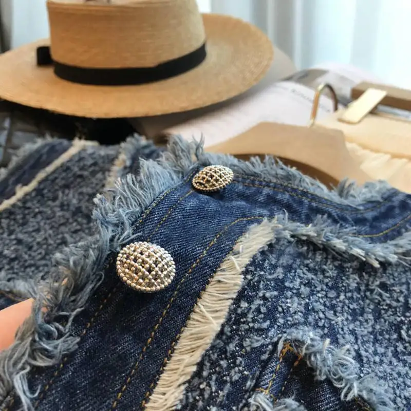 الفاخرة خمر الجاكار صدرية سترة المرأة أكمام سترة الاتجاه الجديد Vestes أعلى شرابات المرقعة سترة واحدة الصدر