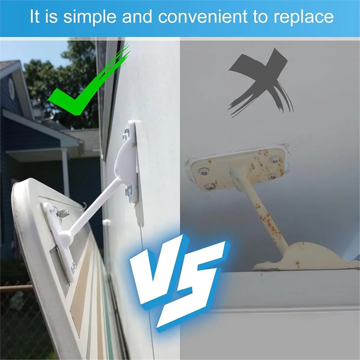 2026 New 2set RV T-Style Door Holder Catch 6-Inch for Camping Trailer Cargo Hatch with Installation Screws