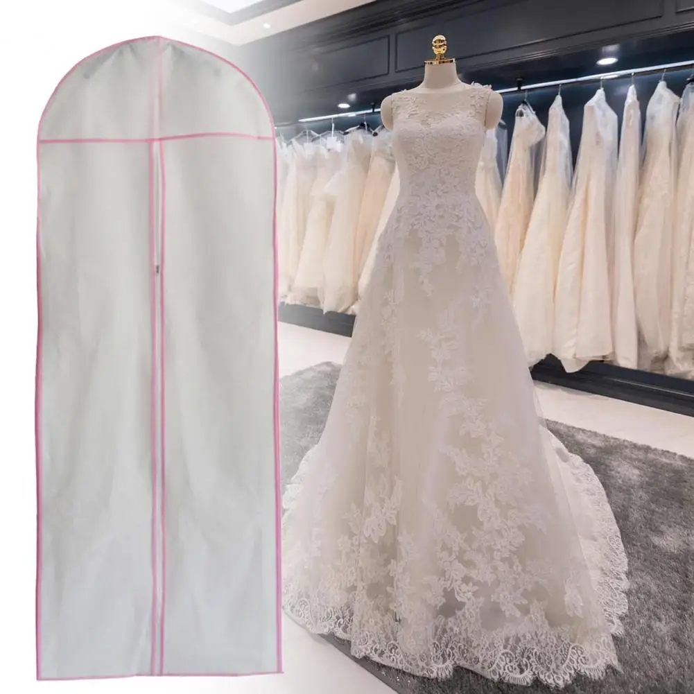 Dust Cover High Capacity Dustproof Breathable Zipper Closure Long Garment Wedding Dress Protector Cover Household Supplies