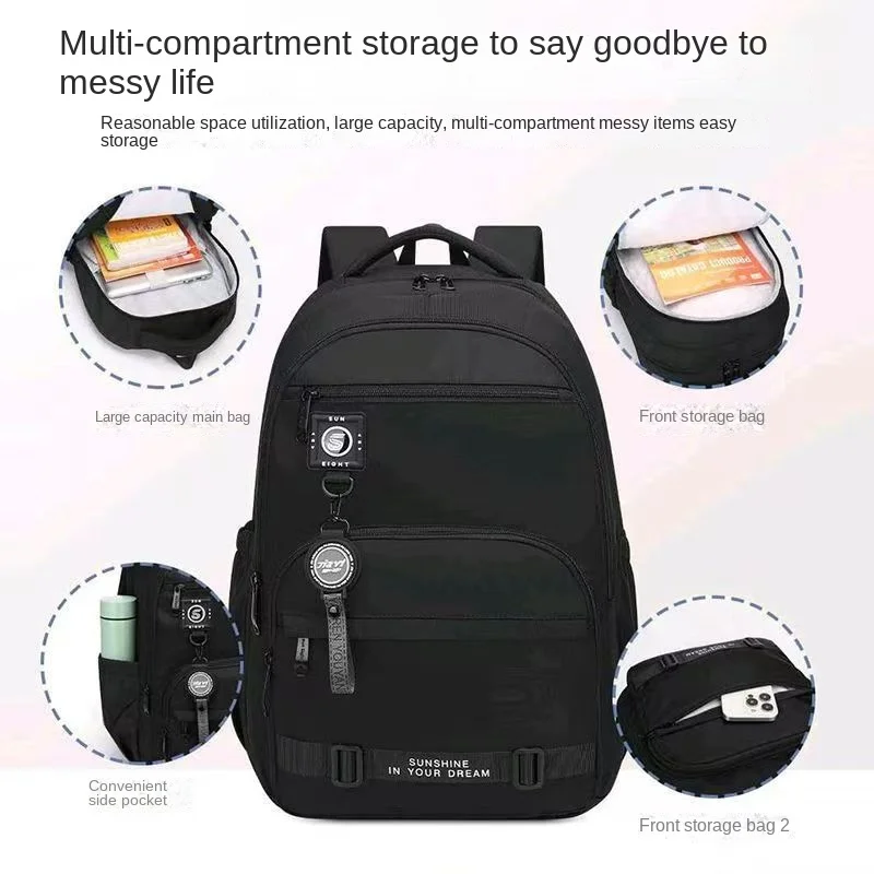 Sun Eight Tas Sekolah Santai Ransel Perjalanan Ransel Ortopedi Bahu Siswa SMP Kelas 4-6 Kapasitas Besar Mochilas