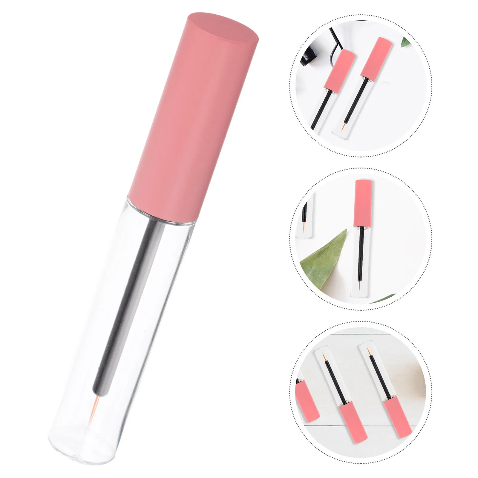 

5Pcs Clear Eyeliner Tube Empty 10Ml Leakproof Cap Refillable Makeup Liquid Container DIY Eyelash Extension Cream Storage Small