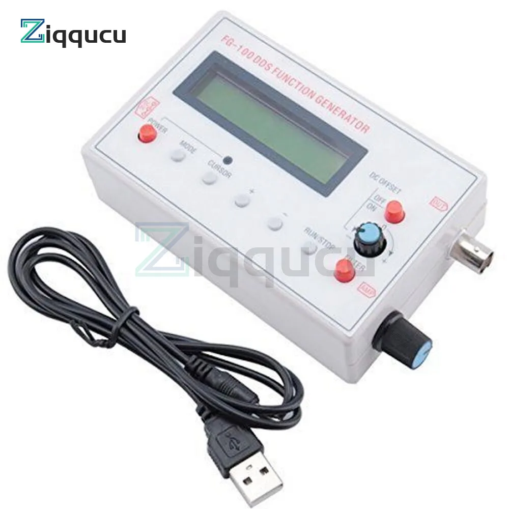 

FG-100 DDS Function Signal Generator Module 1HZ-500KHZ Signal Source Module Sine+Square+Sawtooth Waveform DC3.7-10V
