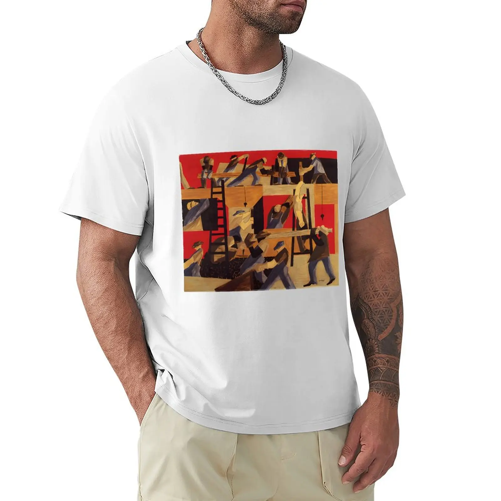 Jacob Lawrence T-Shirt tees oversized plus size tops mens plain t shirts