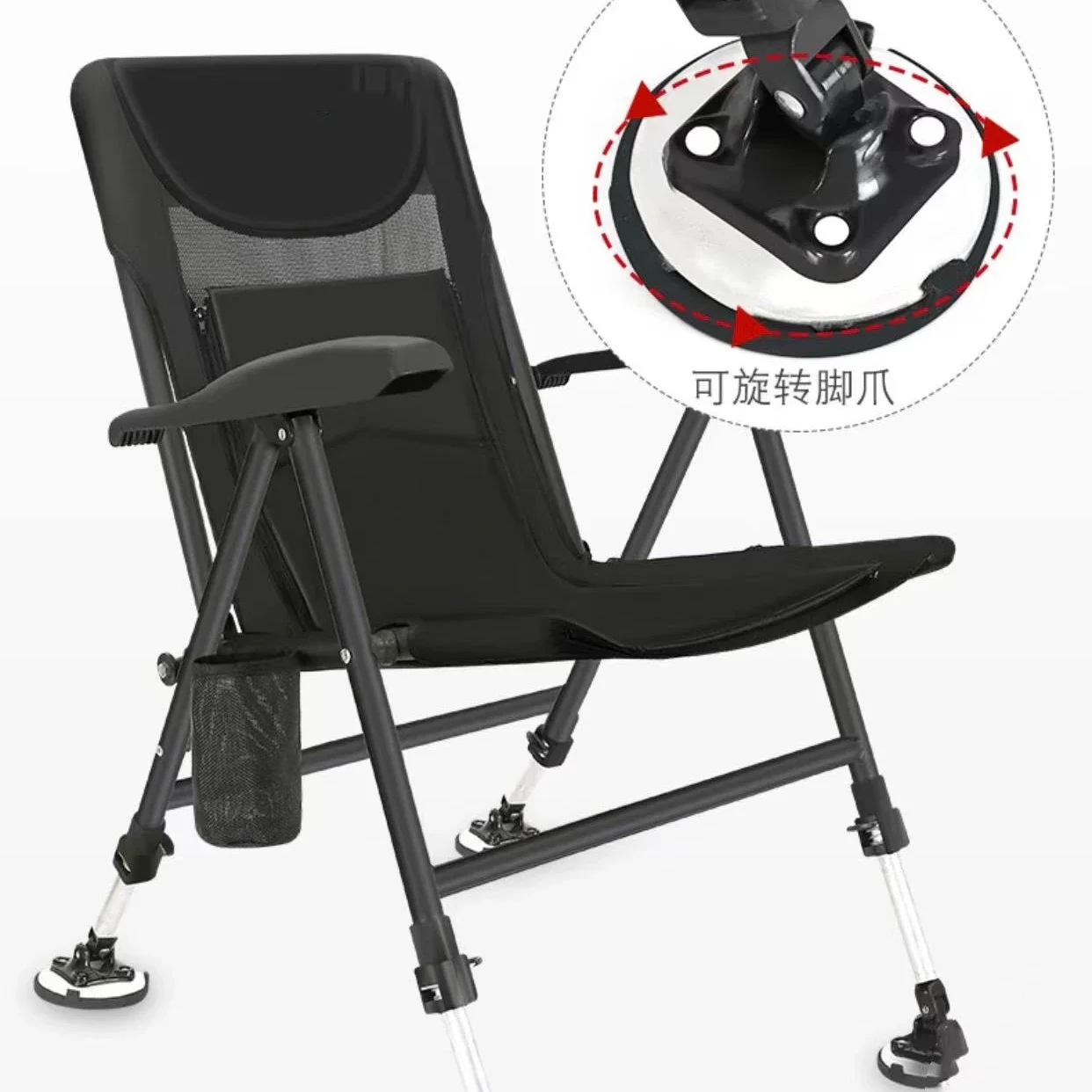 Hot Selling Lightweight Outdoor Beach Fishing Lounge Folding Camping Chair With Cup Holder