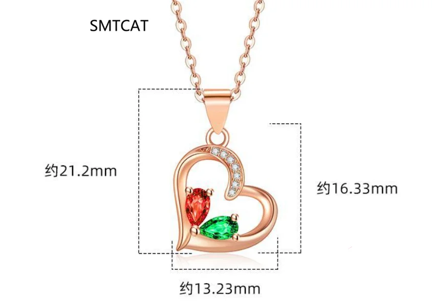 Pear Cut Natural Red Garnet Emerald 925 Sterling Silver Love Heart Pendant Necklace for Women Colorful Gemstone Jewelry Choker view 6
