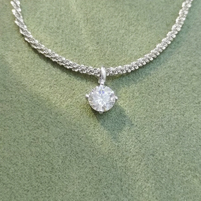 Modische Zirkon-Halskette mit vier Krallen für Frauen, minimalistisch gestaltet, Hochzeit, Geburtstag, Party, Schmuck, Geschenk
