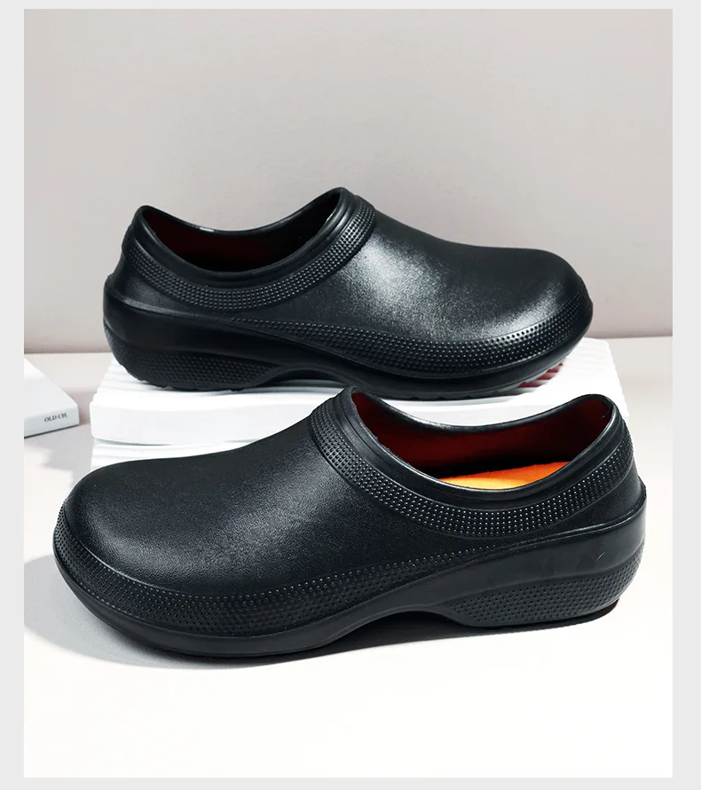 Women's chef shoes anti slip kitchen shoes work shoes oil resistant waterproof wear-resistant rain boot for men Ankle workwear
