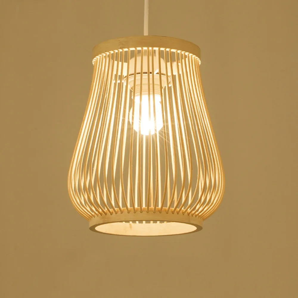 

Handmade Bamboo Rattan Pendant Light Natural Wood Chandelier LED Ceiling Lamp E27 Lighting for Dining Living Bedroom Home Decor
