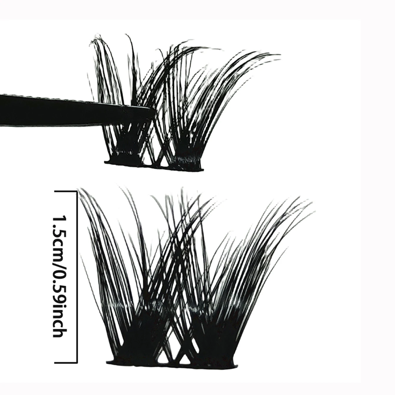 80 Clusters aus gemischtem Cluster-Wimpern, segmentierte Verlängerung, dicke D-Curl, 15 mm natürlicher Stil, schaffen ein auffälliges Aussehen