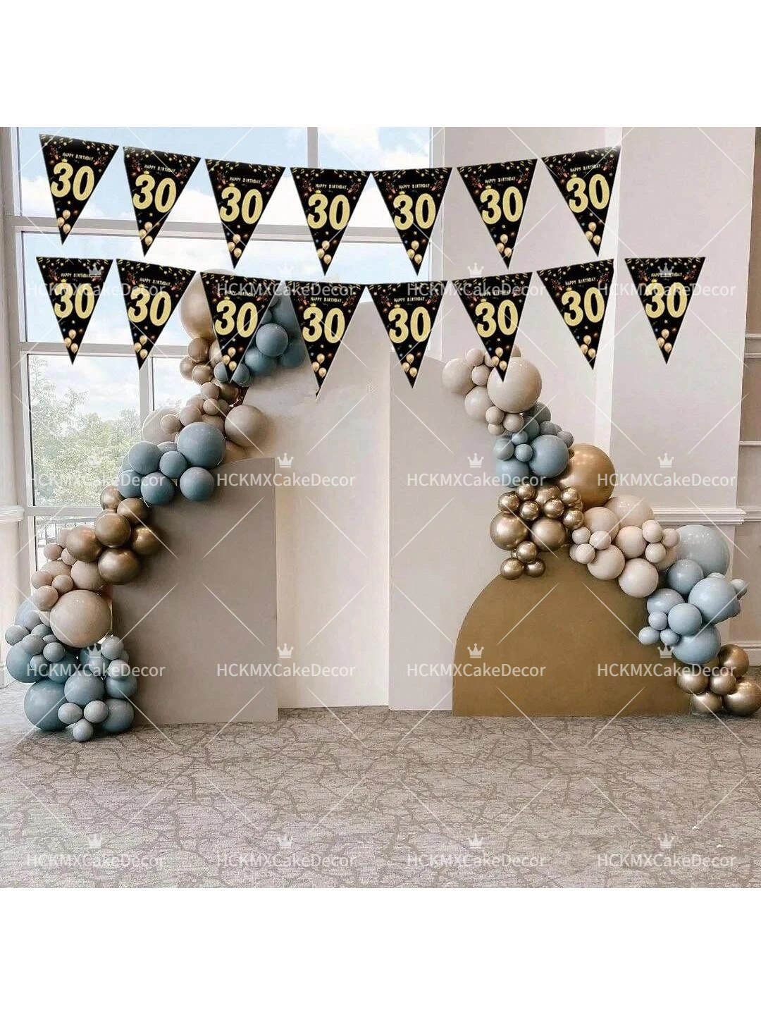 1 Set Happy Birthday Wimpelkette 30./40./50./60./70./80. Geburtstag Partydekoration Dreieckige Flaggen-Girlande für Meilenstein-Geburtstagsfeier – Detail 4