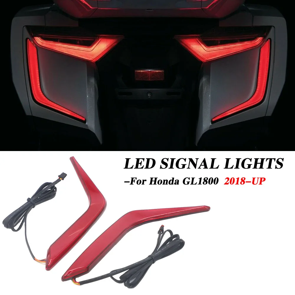 FOR Honda Goldwing GL 1800 GL1800 F6B 2018-UP 2021 2020 A Pair LED Rear Saddlebag Accents Light Warning Stop Lamp Red Lenses kit