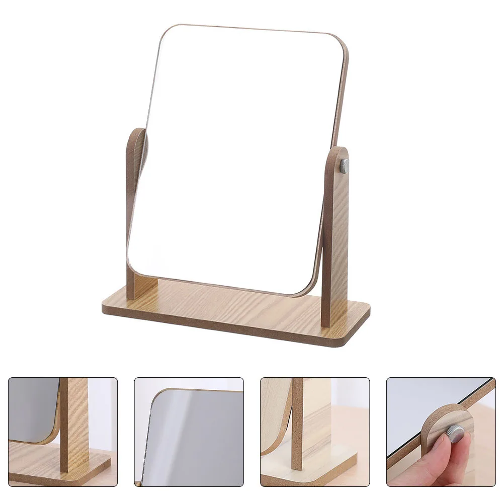 Maquillaje de doble cara para mujer, giratorio con base estable, decoración elegante de espejo de tocador de escritorio, espejo de belleza para dormitorio,