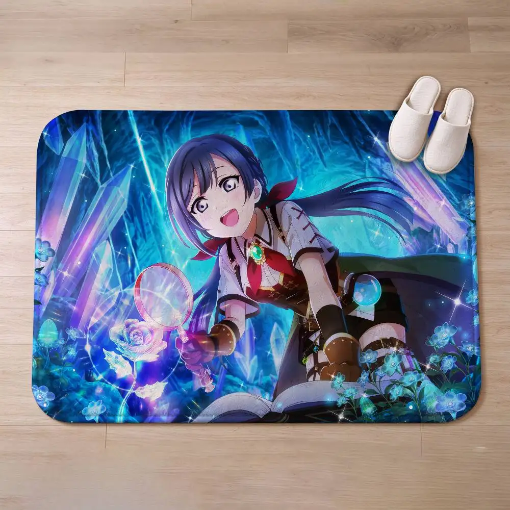 Masked Idol S-Setsuna Yuki Short Plush Bathroom Door Mat, Hallway Decor Rug, Home Entry Welcome Floor Mat
