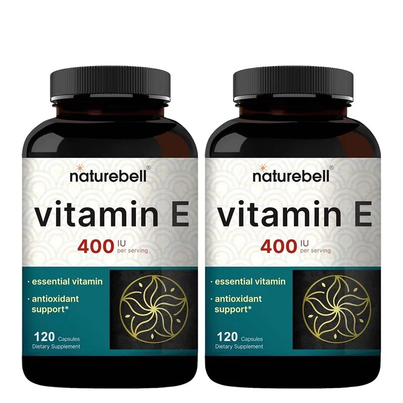 2 Bottles Vitamin E Supplement, Antioxidant, Supports Anti-Aging, Improves Skin Hydration, Eye & Immune Health