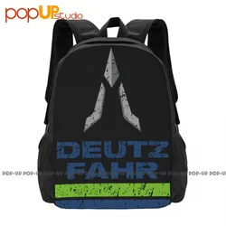 Deutz Fahr Tractor Logo Backpack Large Capacity Bookbag Schoolbag Sports Bag Large Capacity