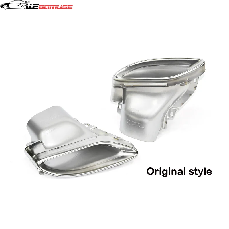 For Mercedes-Benz C-Class Tailpipe W205 C180 C200 C60 C300 Tailpipe Upgrade C43 Muffler Tip Exhaust System 2014-2021