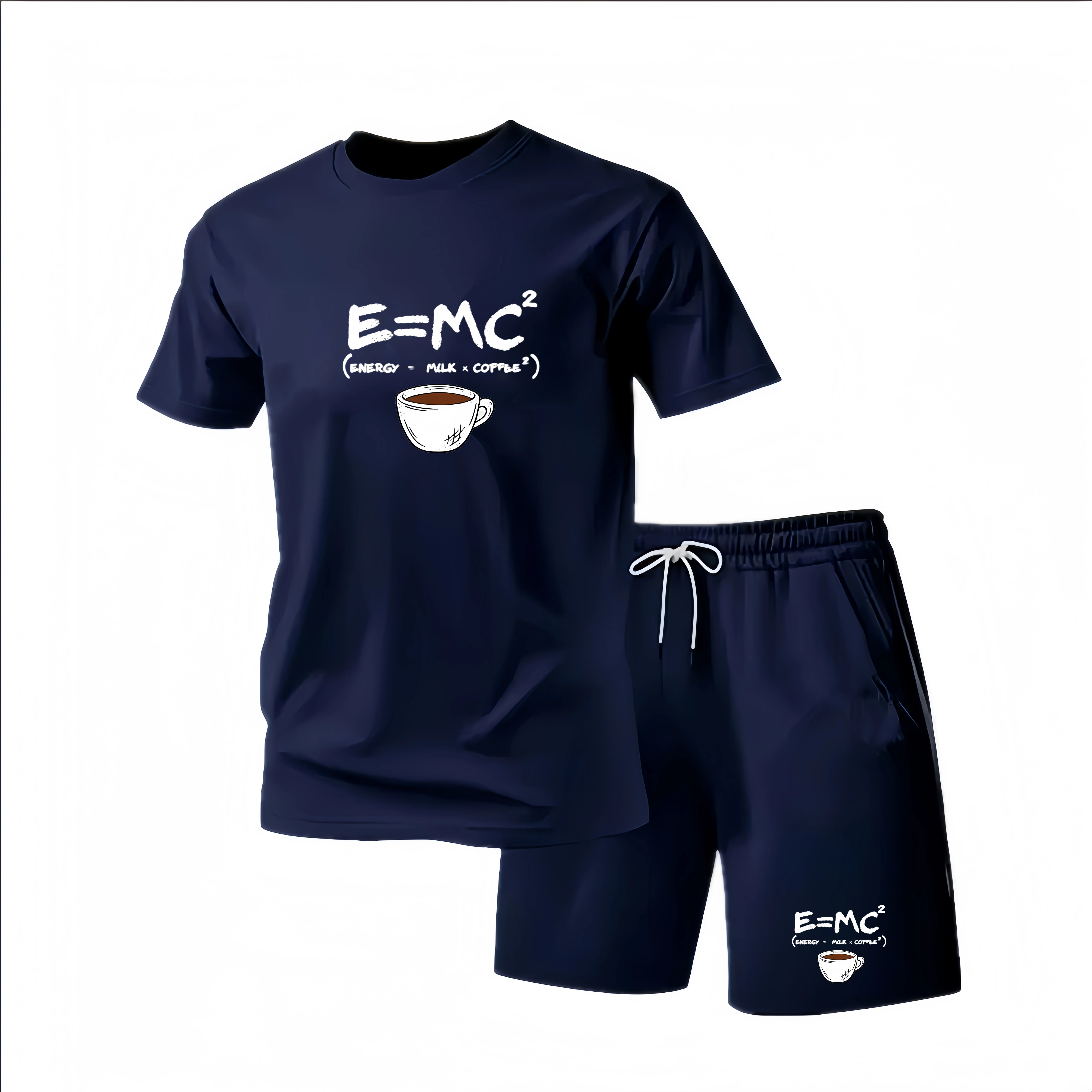 New Summer Sportswear Men's Suit Fashion Two-Piece Sports Fitness Running Casual Quick Drying Short Sleeved Shorts Set Men view 3