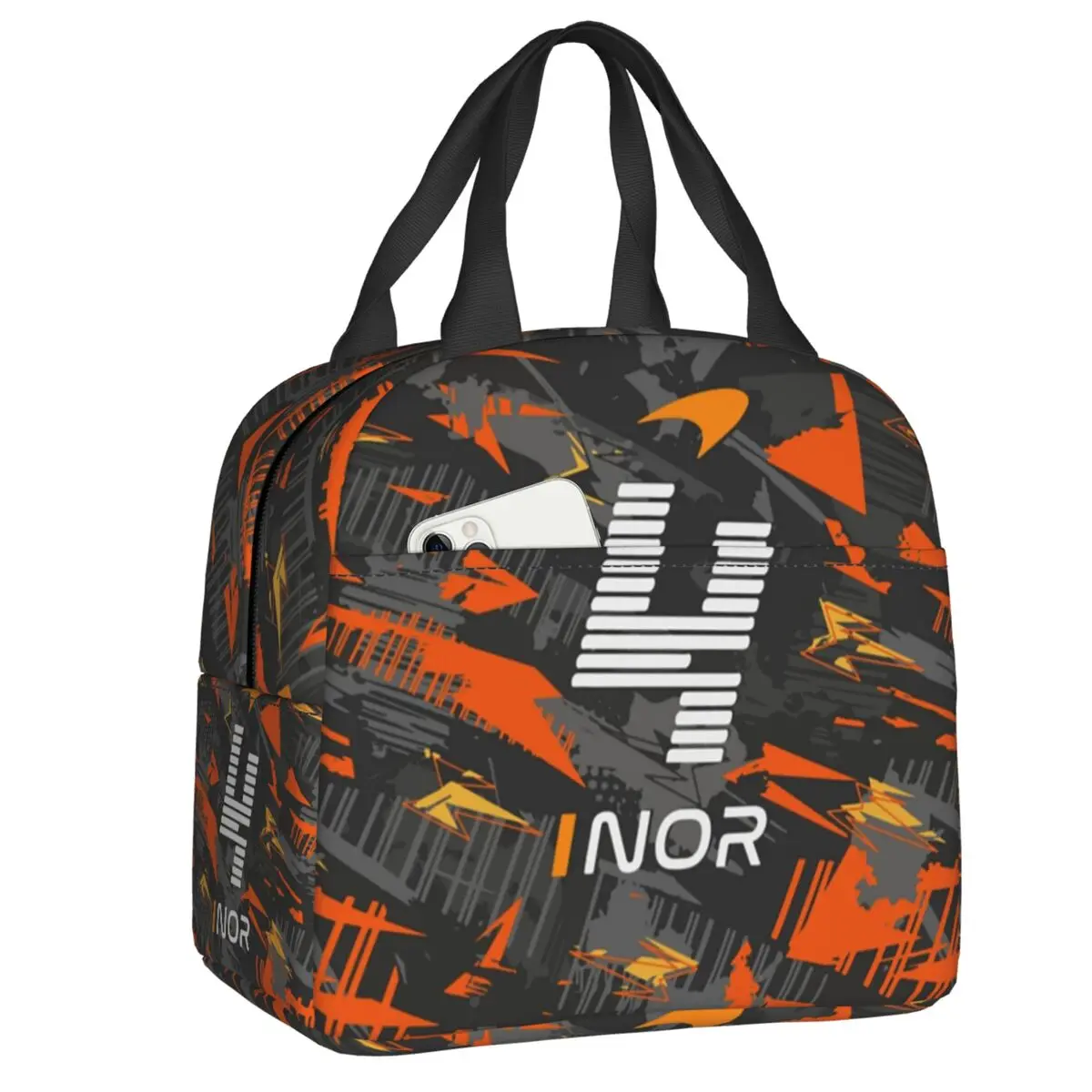 Custom Motorcycle Racing L-Lando Norris Thermal Insulated Lunch Bags Women Resuable Lunch Tote Multifunction Food Bento Box