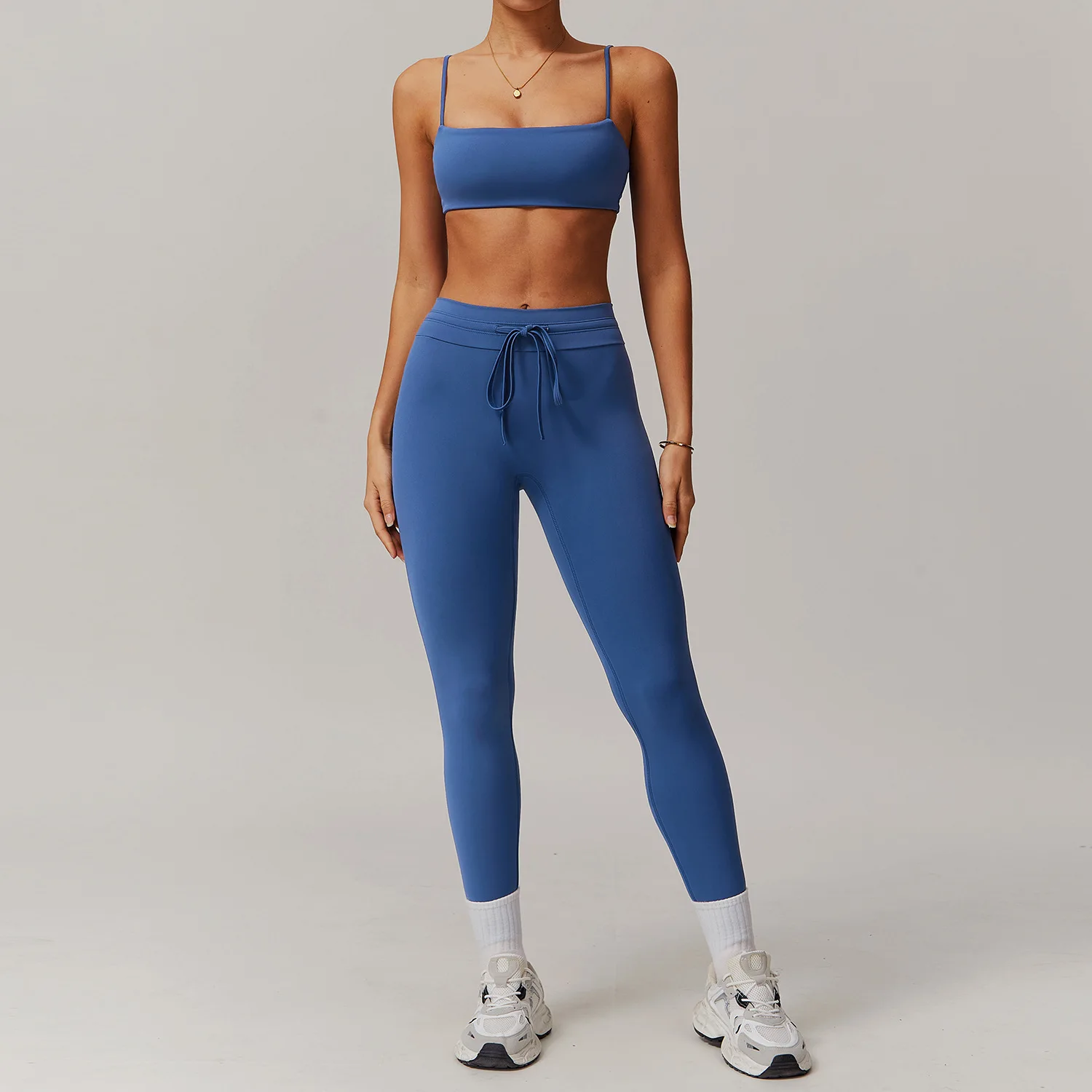 Sportswear 2PCS Women Tracksuit Yoga Set Workout Clothes Long Sleeve Gym Crop Top High Waist Legging Fitness Sports Wear Gymwear image 6