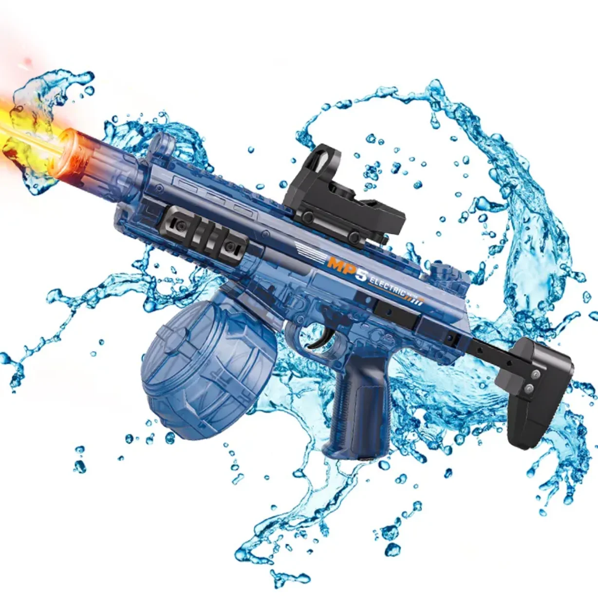 

MP5K Kids Automatic Water Gun with Retractable Stock Linked Recoil Mechanism Electric Water Guns Children Summer Outdoor Toys
