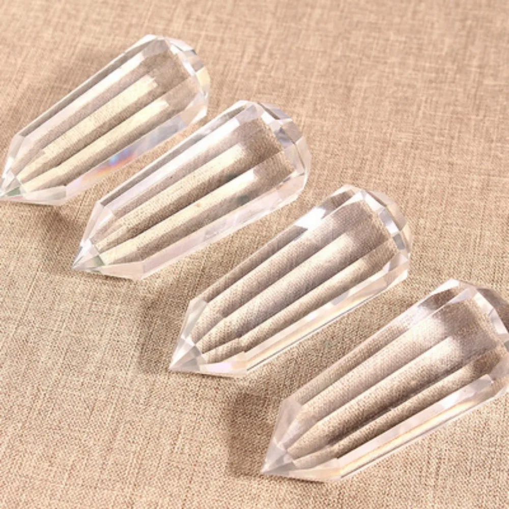 1PCS  12 Sided Clear Lemurian Seed Clear Quartz Natural Vogel Inspired Crystal Wand Healing