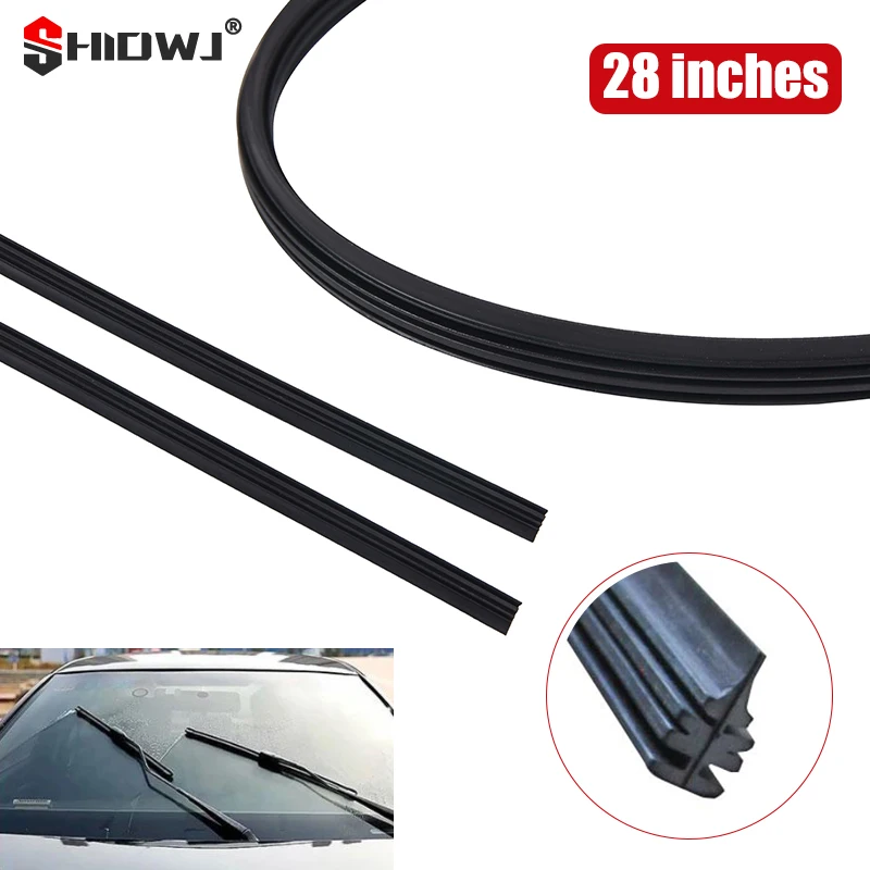 High Quality Boneless Frameless Rubber Car Wiper Blade Refill Strips Windscreen Vehicle Insert 28