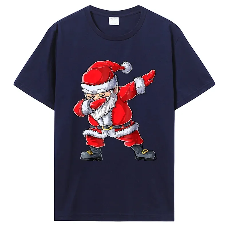 Camiseta Harajuku para hombre y mujer, Camisa de algodón con estampado de Papá Noel, estilo Hip Hop, ropa de calle de gran tamaño