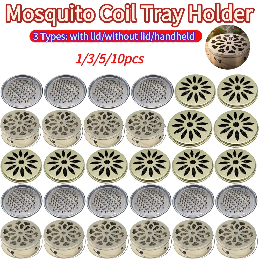Mosquito Coil Tray Holder Home Insect Repellent Anti-fire Sandalwood Incense Burner Box Fishing Camping Mosquito Coil Plate