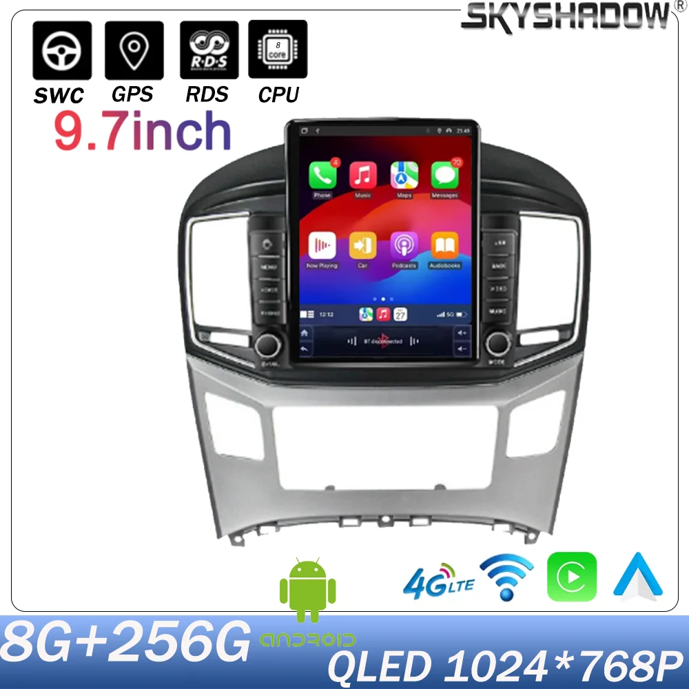 Bluetooth GPS 4G  WIFI Android 14 For Hyundai H1 2017-2018 Multimedia Car Video Navigation Player Auto radio GPS Stereo Carplay