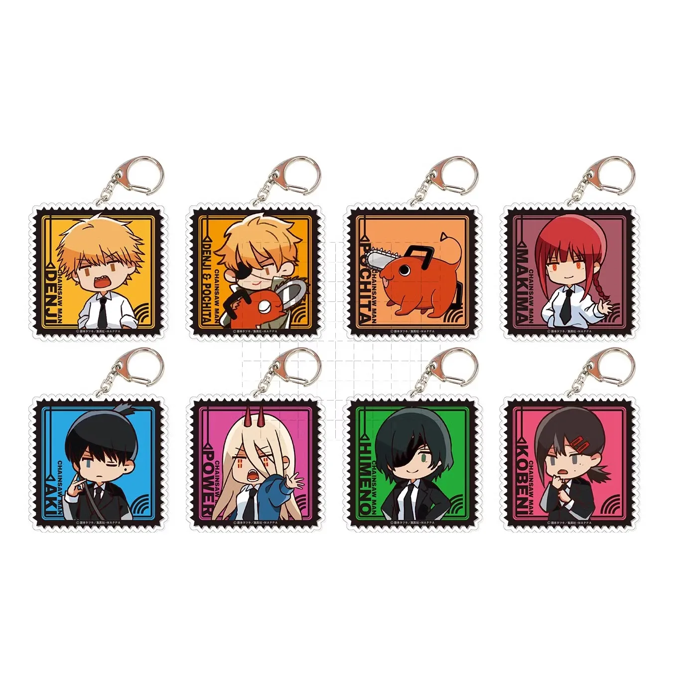 Game Power Pochita Hayakawa Aki Kishibe Denji Makima Higashiyama Kobeni Keychain Doll Anime Acrylic Keyring for Gift