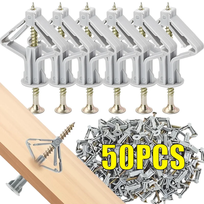 Hollow Wall Anchor Plasterboard Drywall Plugs Self-Drilling Expansion Screw Tube Gypsum Board Fixing Screws Fasteners Dowels