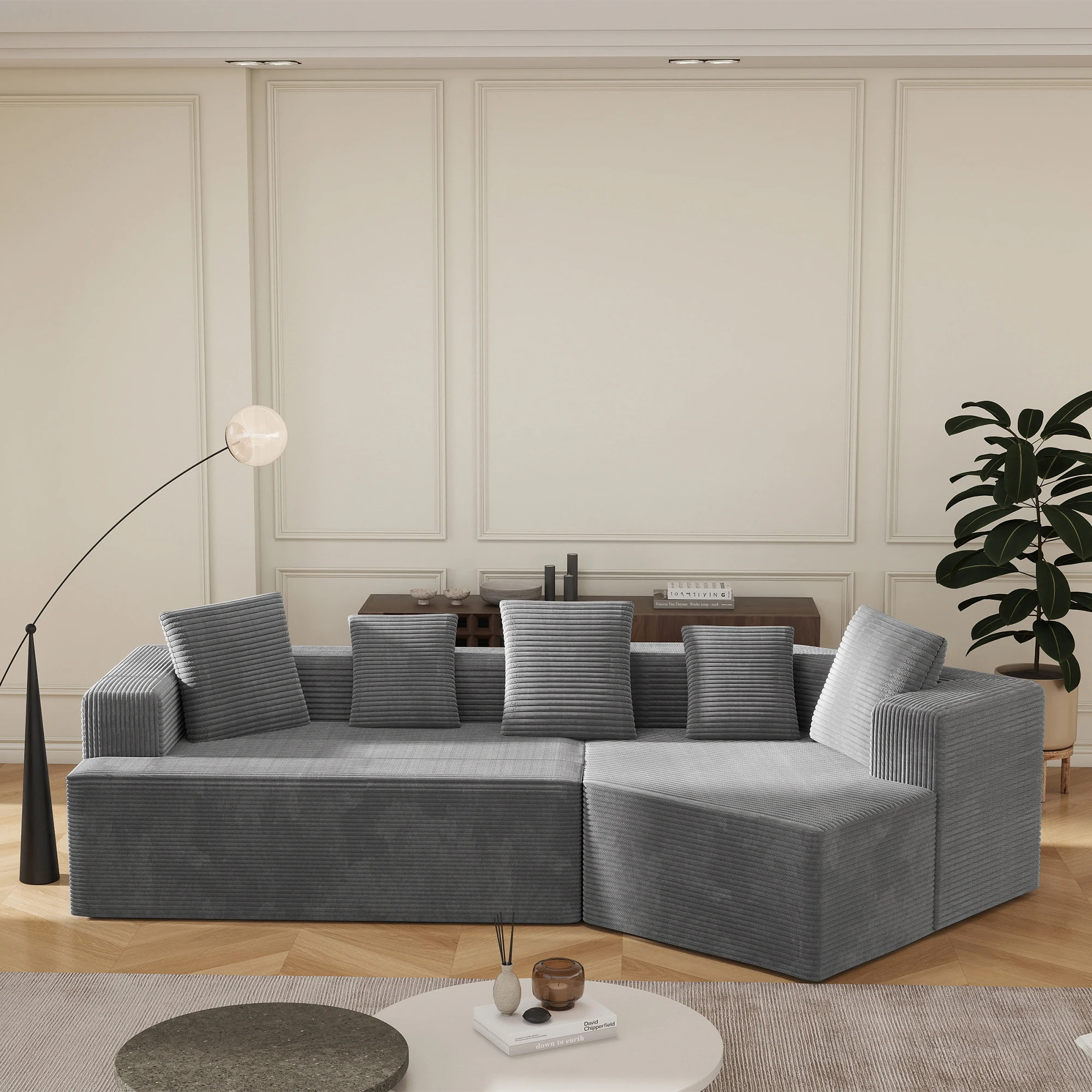 Vollständig komprimiertes, knochenloses Sofa 312 cm Schneider – Bequemes Stoffsofa mit Cloud-Kombination, modulares Sofa, keine Montage erforderlich