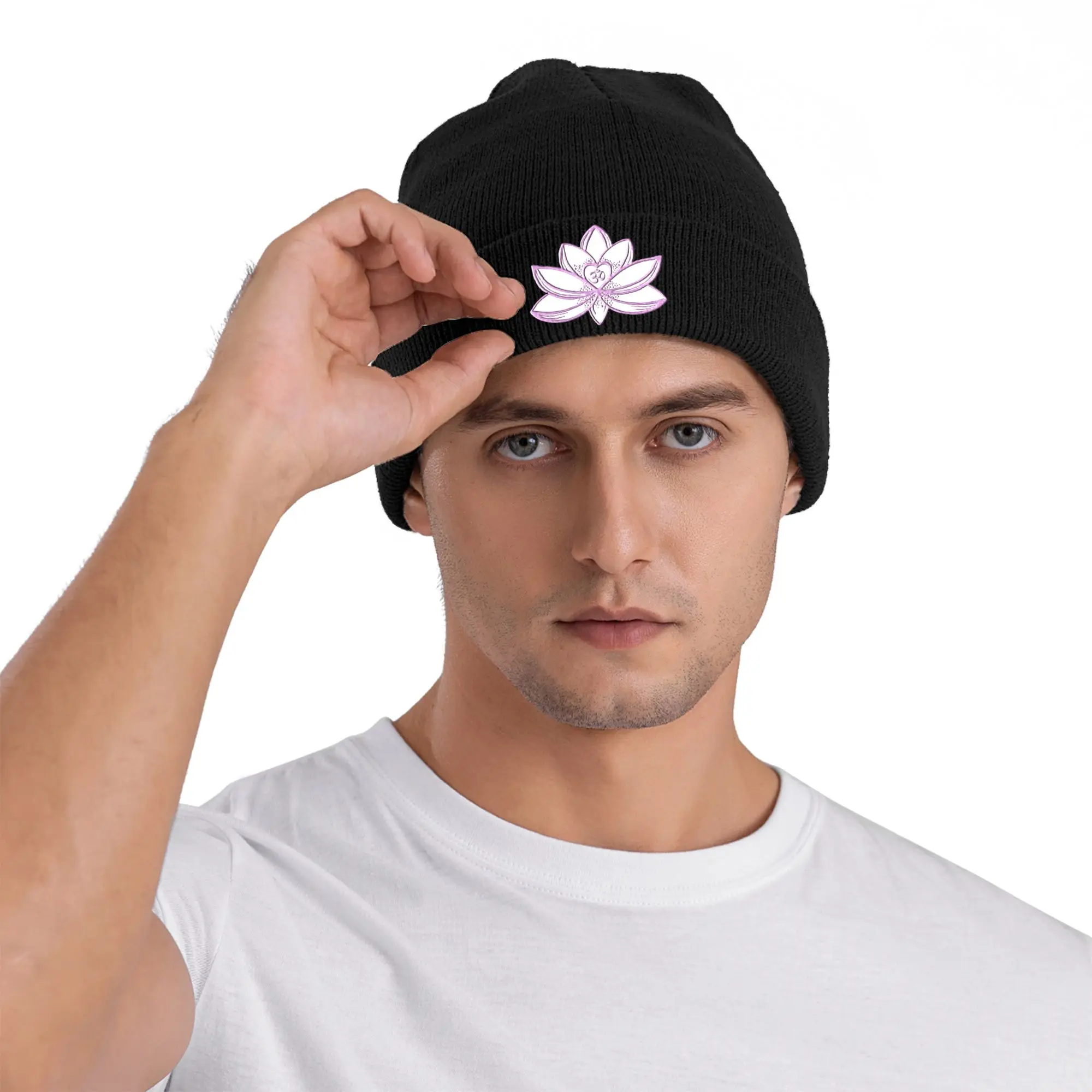 Om Yoga Lotus Flower Religious Buddha Mandala Meditation Spiritual Buddhist Winter Skullies Beanies Hat Knitted Hats Bonnet Caps
