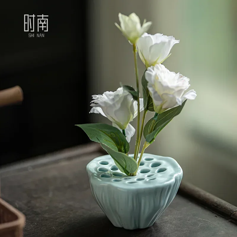 

Ceramic lotus seed flower ware arrangement bowl flower art dry flower hydroponic ware tea mat tea table decoration