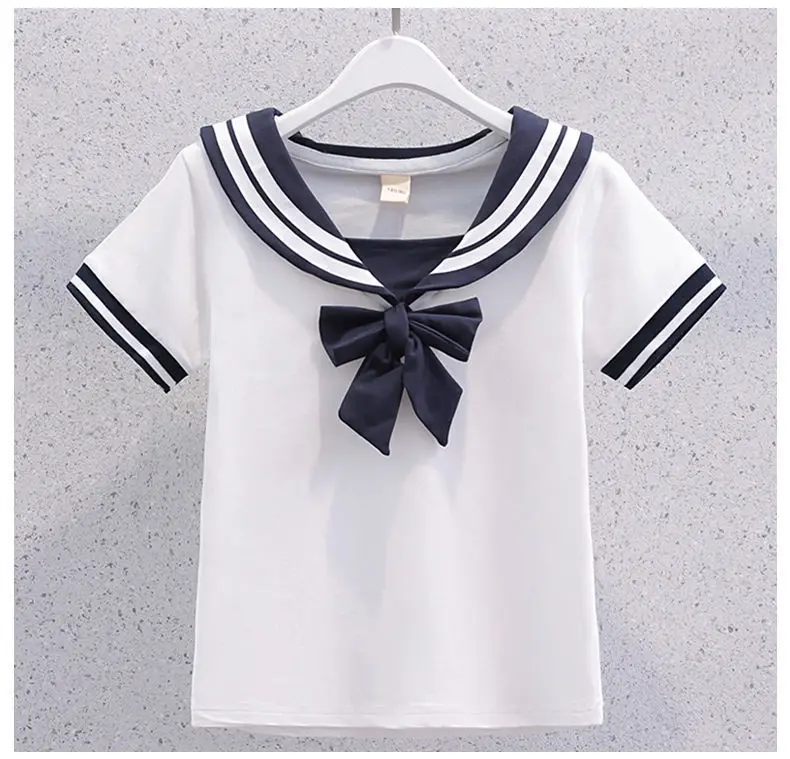 2024 JAPAN new JK Summer Costumes Kids Short Sleeve T-shirts Teenager School Girls Tops blouse Toddler Baby Cute Tshirts 12 year