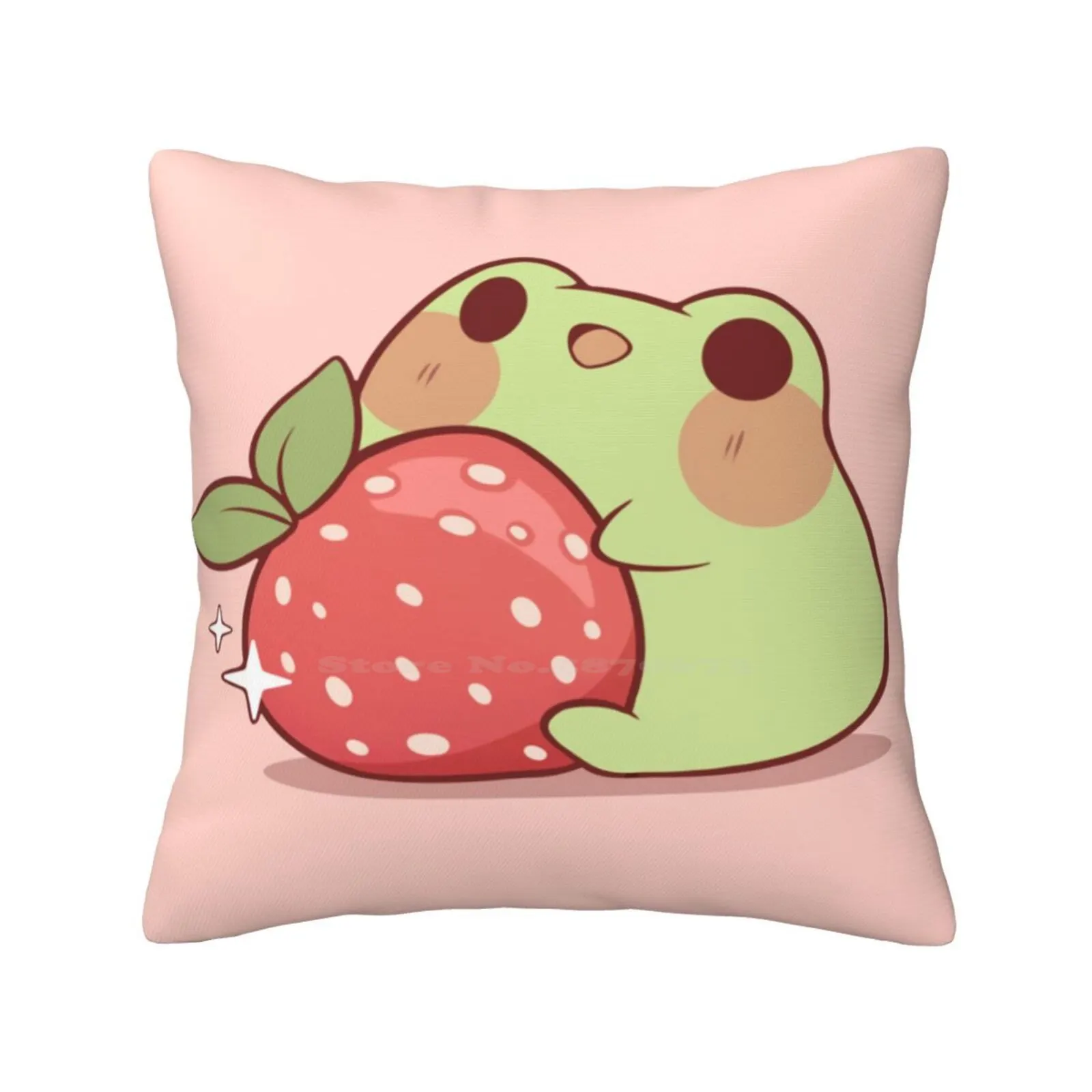 

Frog With Strawberry Bedroom Office Hug Pillowcase Cute Frog Cute Strawberry Cottagecore Aesthetic Frog Cottage Core Strawberry