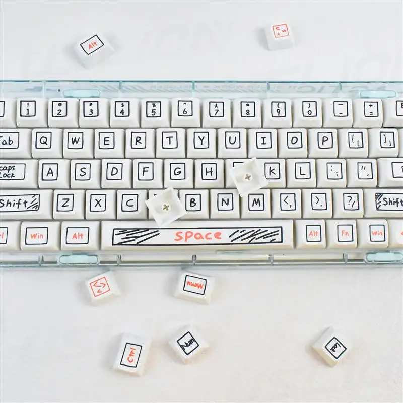 Graffiti Keycap XDA Profile PBT Keycaps 125 Keys For Mx Switch Mechanical Keyboard Custom Cute Anime Key Caps personalizadas Set