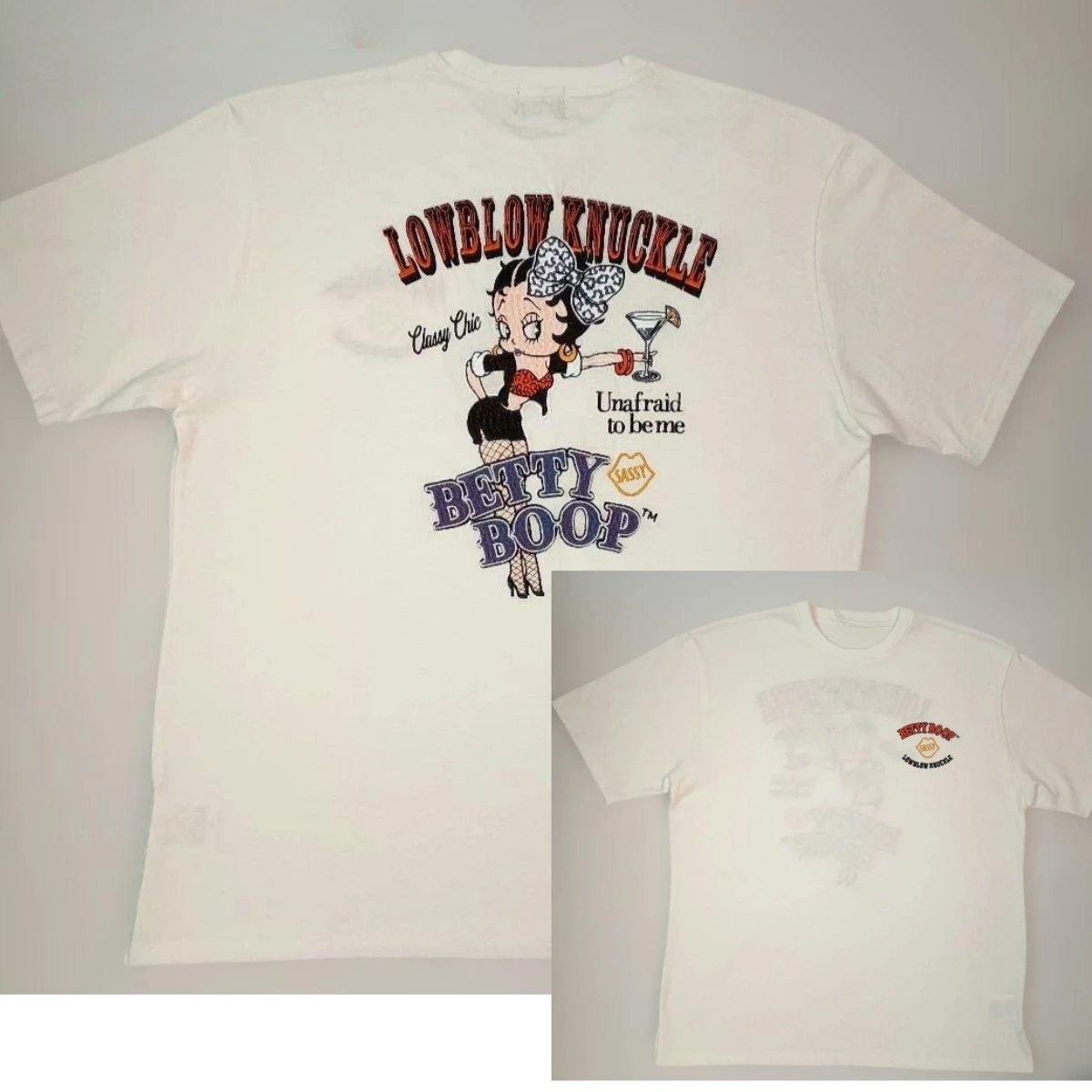 Angel Double Sided Betty Boop T-Shirt Cotton Graphic Tee Men Women Summer Streetwear view 6
