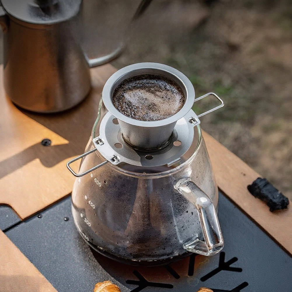 Compatible With Various Coffee Filters Pour Over Filter Holder Heat Retention Feature Foldable Handle Design High Strength Alloy