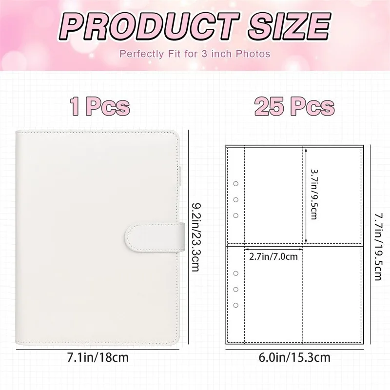 Kpop Photocard Binder with 25 pages 4-Pocket Card Collector Album with 200 Card Slots PU Leather Cover Organizing Cards