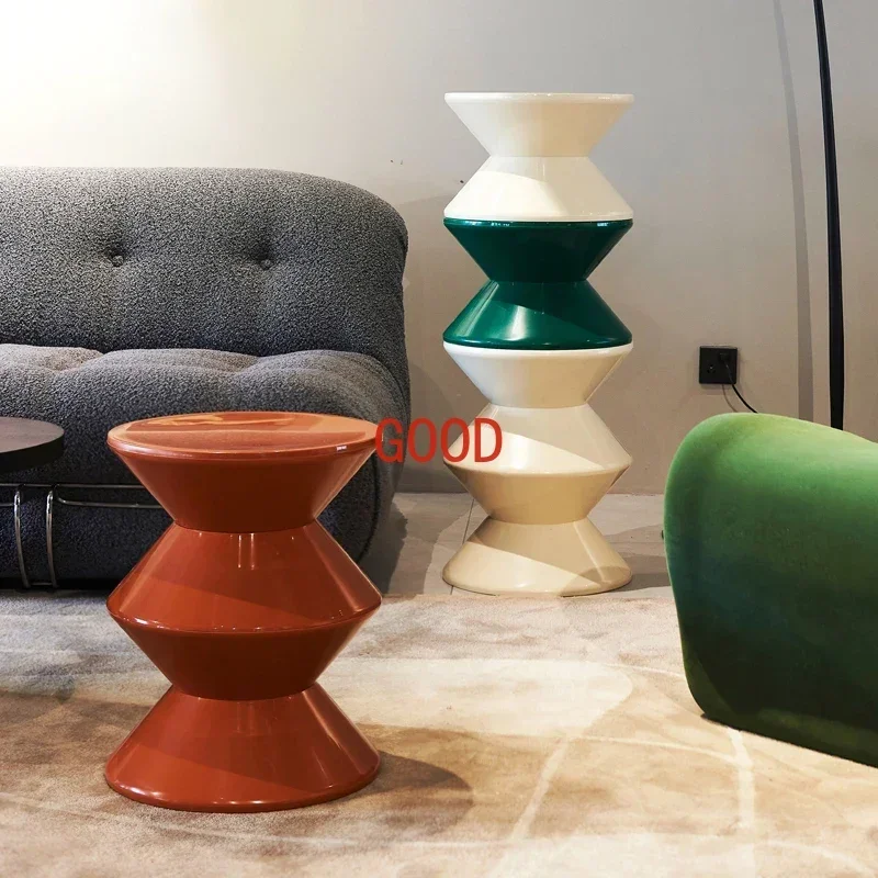 Round Coffee Table Plastic Nordic Home Furniture Living Room Sofa Side Tables Hallway Shoes Stool Balcony Small Desk Nightstands